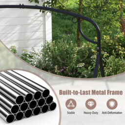 Costway Patio Metal Swing Stand Heavy-Duty A-Shaped Porch Swing Frame W/ Double Side Bar - thumbnail 6
