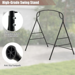 Costway Patio Metal Swing Stand Heavy-Duty A-Shaped Porch Swing Frame W/ Double Side Bar - thumbnail 7