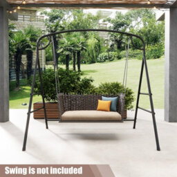 Costway Patio Metal Swing Stand Heavy-Duty A-Shaped Porch Swing Frame W/ Double Side Bar - thumbnail 3