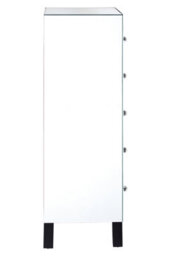 Orsina Stylish 5 Drawer Chest For Storing Items, Spacious Mirror Surfaced Chest, Versatile Silver Finished Chest - thumbnail 3