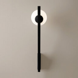 Luminosa Lighting Luminosa Kazimir Modern Globe Wall Lights Black 1Xg9 White Shade - thumbnail 4