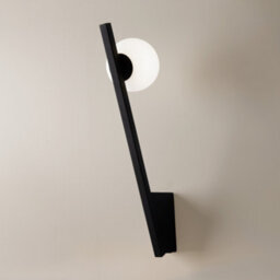 Luminosa Lighting Luminosa Kazimir Modern Globe Wall Lights Black 1Xg9 White Shade - thumbnail 2