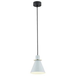 Luminosa Lighting Luminosa Beverly Dome Pendant Ceiling Light Blue Matt , Brass Elements - thumbnail 1