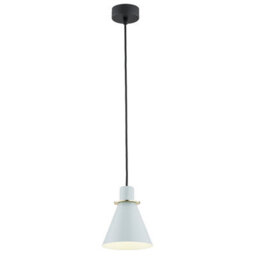 Luminosa Lighting Luminosa Beverly Dome Pendant Ceiling Light Blue Matt , Brass Elements
