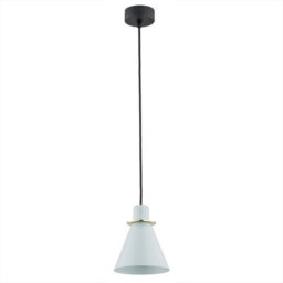 Luminosa Lighting Luminosa Beverly Dome Pendant Ceiling Light Blue Matt , Brass Elements - thumbnail 2