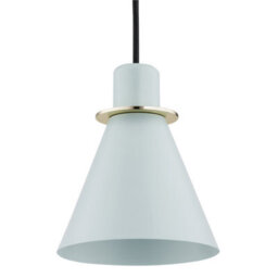 Luminosa Lighting Luminosa Beverly Dome Pendant Ceiling Light Blue Matt , Brass Elements - thumbnail 3