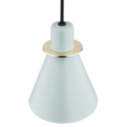 Luminosa Lighting Luminosa Beverly Dome Pendant Ceiling Light Blue Matt , Brass Elements - thumbnail 4
