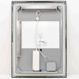 500mm X 700mm Ip44 Matt Black Led Bathroom Mirror With Demister And Tunable White Light - thumbnail 5