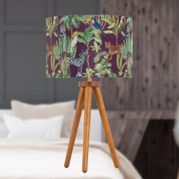 First Choice Lighting Set Of 2 Dark Oak Table Lamp Or Bedside Lights With Safari Shades - thumbnail 6