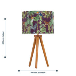 First Choice Lighting Set Of 2 Dark Oak Table Lamp Or Bedside Lights With Safari Shades - thumbnail 8