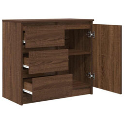 Berkfield Sideboard With Drawer Brown Oak 71X35X65 Cm Engineered Wood - thumbnail 5