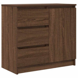 Berkfield Sideboard With Drawer Brown Oak 71X35X65 Cm Engineered Wood - thumbnail 2