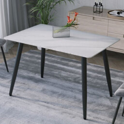 Urbn-Living Urbnliving 120Cm Width White Matt Modern 4 Seater Ceramic Square Shape Top Kitchen & Dining Room Table - thumbnail 5