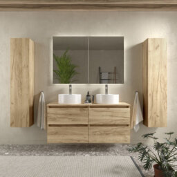 Cygnus bath Bequia Vanity Unit 120Cm Oak Worktop Basin Ceramic