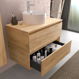 Cygnus bath Bequia Vanity Unit 120Cm Oak Worktop Basin Ceramic - thumbnail 2