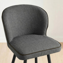 Furniturebox Uk 2X Catriona Grey Fabric Bar Chairs - thumbnail 4