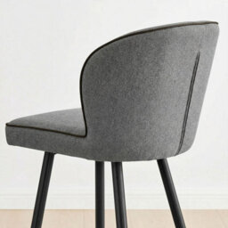 Furniturebox Uk 2X Catriona Grey Fabric Bar Chairs - thumbnail 3