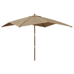 Berkfield Garden Parasol With Wooden Pole Taupe 300X300X273 Cm - thumbnail 2