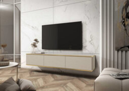 Arte Elegant Moro Floating Tv Cabinet H300mm W1750mm D320mm In Beige - Modern Entertainment Center - thumbnail 2
