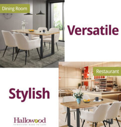 Hallowood Furniture Cullompton Large Dining Table With Live Edge Effect And 4 Beige Armed Chair - thumbnail 6