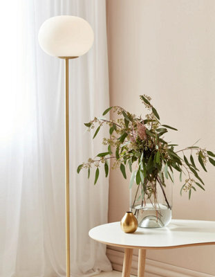 Nordlux Alton Glass Floor Lamp Hand Blown Brass,mains - image 1