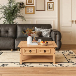 Waxed Pine Coffee Table W/ Drawer - thumbnail 5