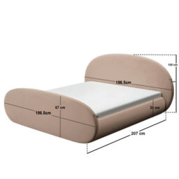 Flair Amos Oval Headboard Side Lift Ottoman Bed Beige Velvet Double - thumbnail 5
