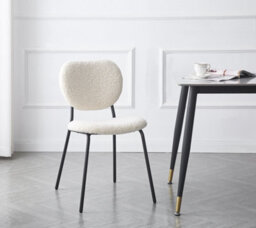 Nordlys Set Of 2 White Bouclé Dining Chairs Modern Design Style Dining Room - thumbnail 3