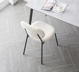 Nordlys Set Of 2 White Bouclé Dining Chairs Modern Design Style Dining Room - thumbnail 5