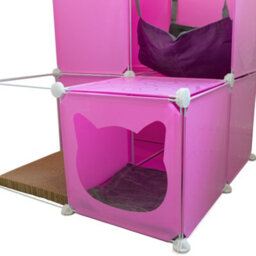 Cost Wise Pink Power Cat House/tower-Build+Design+Scratcher+Hammock+Blanket - thumbnail 4