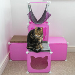 Cost Wise Pink Power Cat House/tower-Build+Design+Scratcher+Hammock+Blanket - thumbnail 2