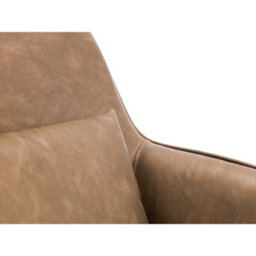 Julian Bowen Bowery Upholstered Swivel Accent Chair - Brown Faux Leather - thumbnail 6