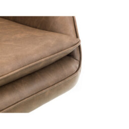 Julian Bowen Bowery Upholstered Swivel Accent Chair - Brown Faux Leather - thumbnail 4