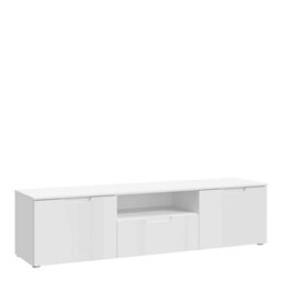 Wyld Haus Leipzig White Gloss Tv Unit 2 Doors 1 Drawer - thumbnail 3