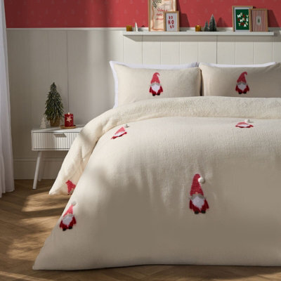 OHS Tufted Gonk Teddy Fleece Duvet Cover With Pillowcase Bedding Set