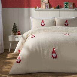 OHS Tufted Gonk Teddy Fleece Duvet Cover With Pillowcase Bedding Set - thumbnail 1