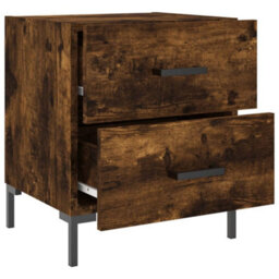 Berkfield Bedside Cabinet Smoked Oak 40X35X47.5 Cm Engineered Wood - thumbnail 5