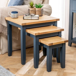 The Furniture Market Westbury Blue Painted Nest Of 3 Tables