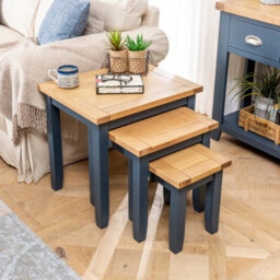 The Furniture Market Westbury Blue Painted Nest Of 3 Tables - thumbnail 7