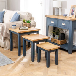 The Furniture Market Westbury Blue Painted Nest Of 3 Tables - thumbnail 5