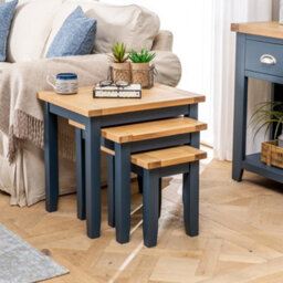 The Furniture Market Westbury Blue Painted Nest Of 3 Tables - thumbnail 6