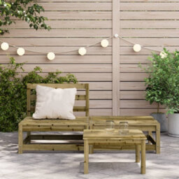 Walplus Garden Sofa Armless With Footstool Impregnated Wood Pine - 140 X 70 X 67 Cm (W X D X H) - thumbnail 3