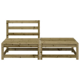 Walplus Garden Sofa Armless With Footstool Impregnated Wood Pine - 140 X 70 X 67 Cm (W X D X H) - thumbnail 4