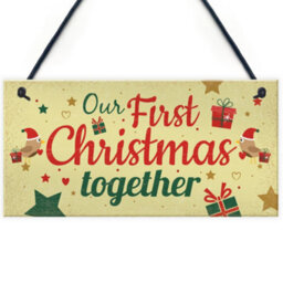 Red Ocean Couples First Christmas Together Plaque Christmas Xmas Tree Decoration Xmas Gift Mr And Mrs - thumbnail 1