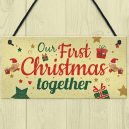 Red Ocean Couples First Christmas Together Plaque Christmas Xmas Tree Decoration Xmas Gift Mr And Mrs - thumbnail 2
