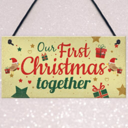 Red Ocean Couples First Christmas Together Plaque Christmas Xmas Tree Decoration Xmas Gift Mr And Mrs - thumbnail 3