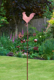 My Smart Buy Cockerel Windvane Xl - 213 Cm Outdoor Wind Sculpture With Rustic Copper Finish And Rooster Design, Weather-Resistant For Gardens - thumbnail 4