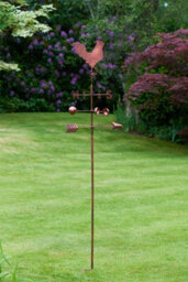 My Smart Buy Cockerel Windvane Xl - 213 Cm Outdoor Wind Sculpture With Rustic Copper Finish And Rooster Design, Weather-Resistant For Gardens - thumbnail 2