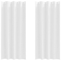 Berkfield Curtains With Curtains 2 Pcs Pure White 260 X 140 Cm Polyester - thumbnail 2