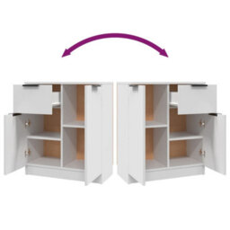 Berkfield Sideboards 2 Pcs White 60X30X70 Cm Engineered Wood - thumbnail 9